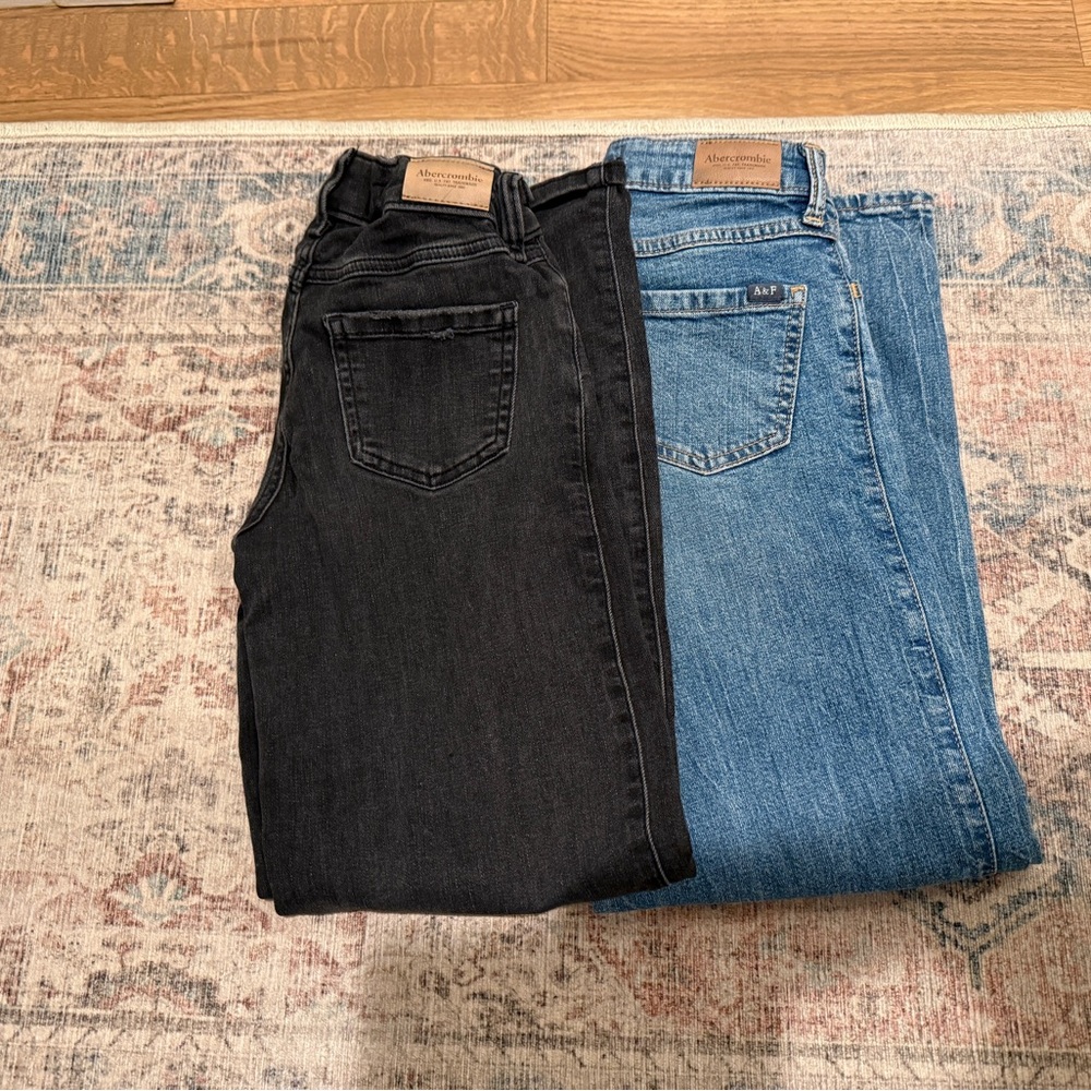 Girls Abercrombie 9/10 Long Wide Leg Jeans